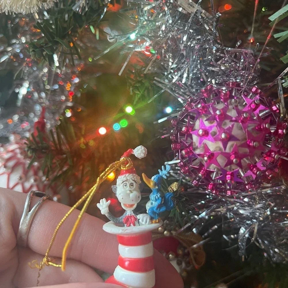 VTG Enesco Dr Seuss Cat In The Hat Miniature Christmas Ornaments‎